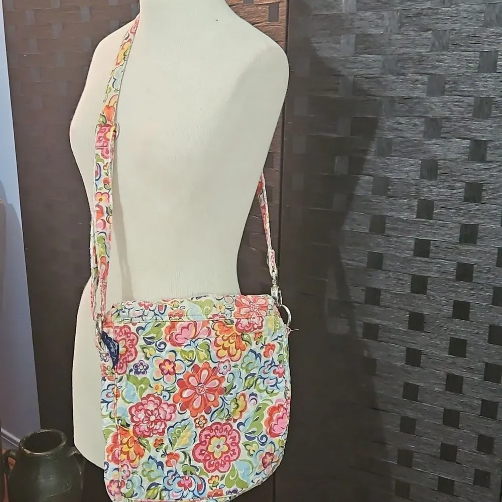 Vera Bradley Hope Garden Quilted Floral Mail Bag And Wallet